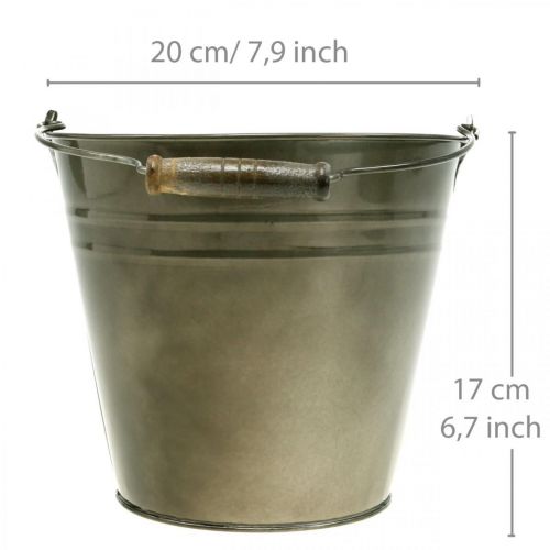 Floristik24 Vaso in metallo, secchio per piantare, fioriera Ø20cm H17cm