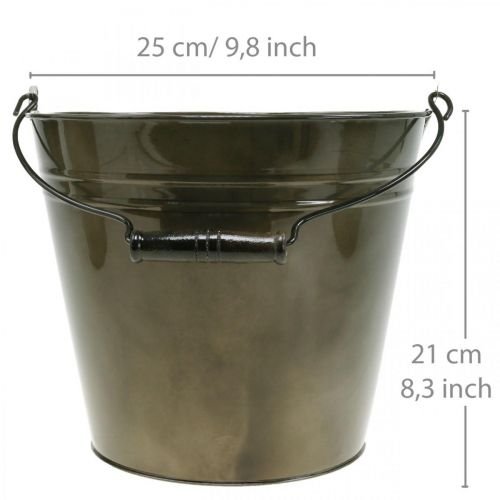 Floristik24 Secchio in metallo, vaso per piante, contenitore in metallo Ø25cm H21cm