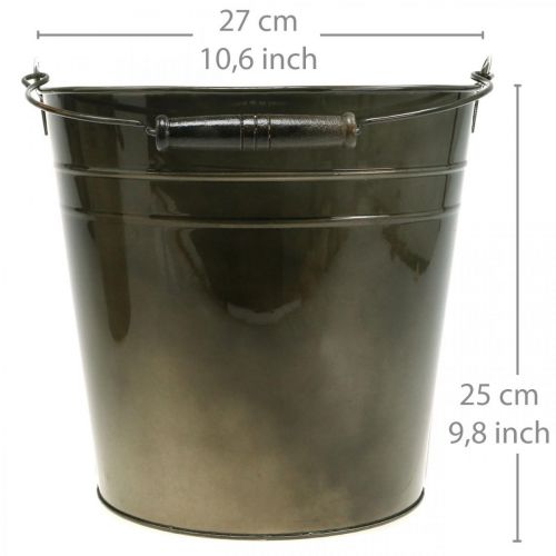 Floristik24 Vaso in metallo, secchio per piante, decorazione in metallo Ø27cm H25cm