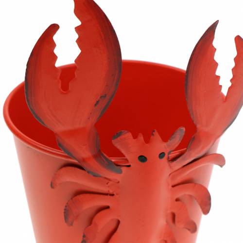 Prodotto Secchio decorativo aragosta in metallo rosso Ø8cm H13cm 3 pz