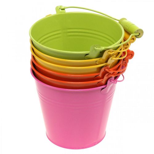 Prodotto Secchio portavaso in metallo decorativo secchio colori colorati Ø14cm H12cm 6 pz