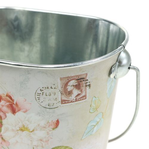 Floristik24 Secchio per piante rosa ovale H11cm