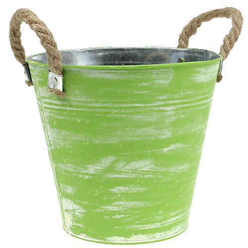 Floristik24 Secchio primavera verde Ø25cm H24cm 2 pezzi