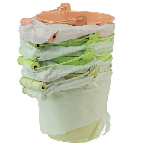 Prodotto Secchiello con manico vaso primula metallo pastello 11,5×8,5 cm 8 pz