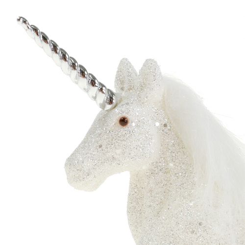Prodotto Unicorno 12,5 cm bianco con glitter 4 pezzi