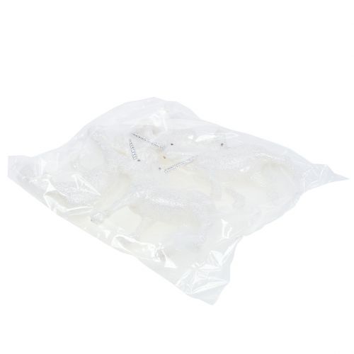 Floristik24 Unicorno bianco 12,5 cm con glitter 4 pz