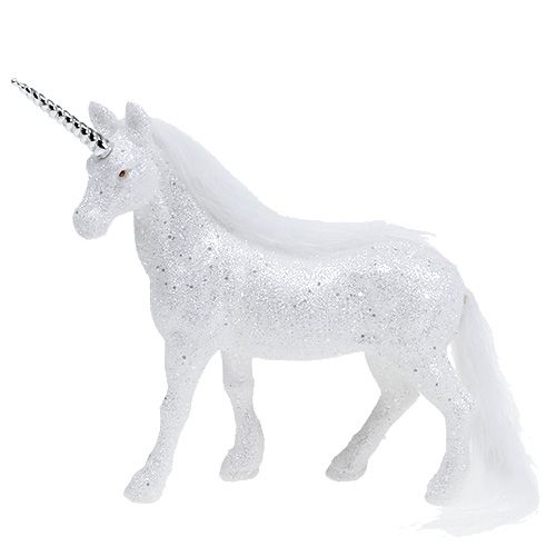 Prodotto Unicorno bianco con glitter 18cm 2 pezzi