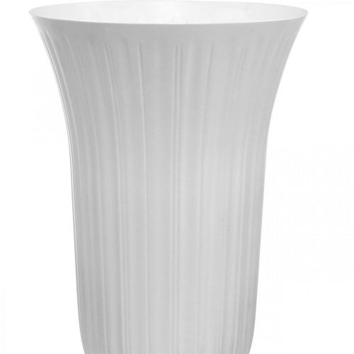 Floristik24 Vaso Lilia in plastica bianca Ø28cm H48cm