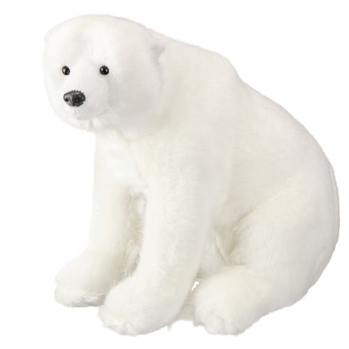 Prodotto Figure decorative di orso polare in piedi e seduto bianco 16/20 cm 3 pezzi