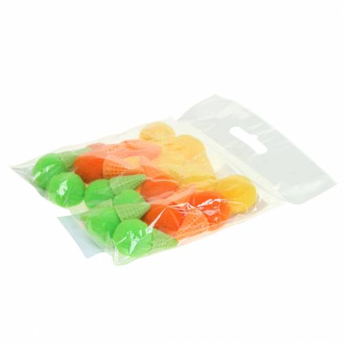 Prodotto Gelato in cialda artificiale verde, giallo, arancione assortiti 3,5 cm 18 pz