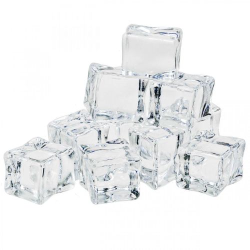 Floristik24 Cubetti di ghiaccio artificiale ghiaccio decorativo trasparente 2,5×3×2,5 cm 12 pz