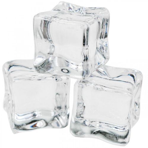Floristik24 Cubetti di ghiaccio artificiale ghiaccio decorativo trasparente 2 cm 30 pz