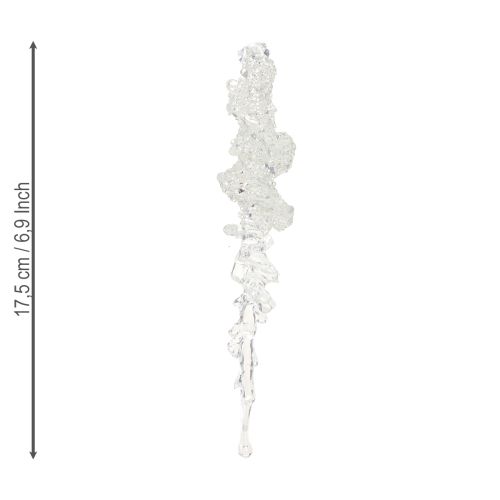 Prodotto Decorazione per albero di ghiaccioli con glitter, decorazione invernale 17,5 cm, 4 pezzi