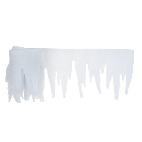 Icicle deco bianco con glitter 2m