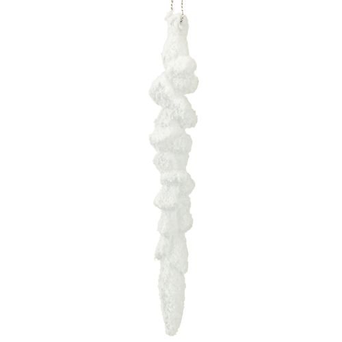 Decorazione a forma di ghiacciolo, decorazione per albero di Natale innevato, 14 cm, 4 pezzi