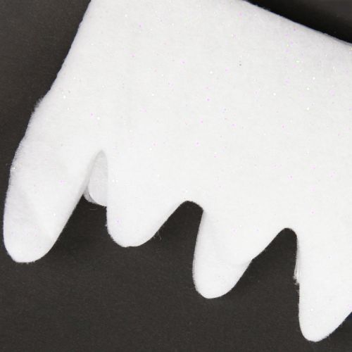 Prodotto Ghirlanda di ghiaccioli in pile di neve con bordo glitterato 13×180 cm 6pz