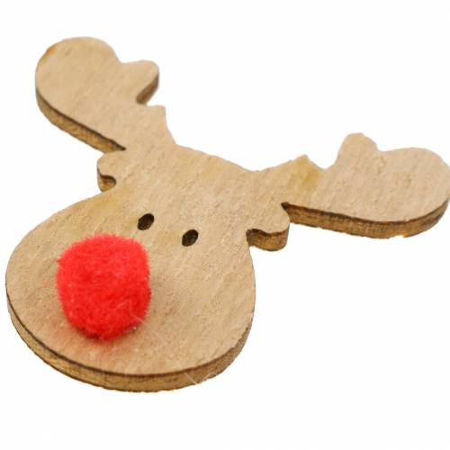 Floristik24 Teste di alce decorative sparse in legno 4,5 cm 36 p