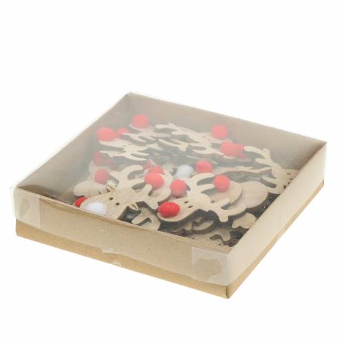 Floristik24 Teste di alce decorative sparse in legno 4,5 cm 36 p