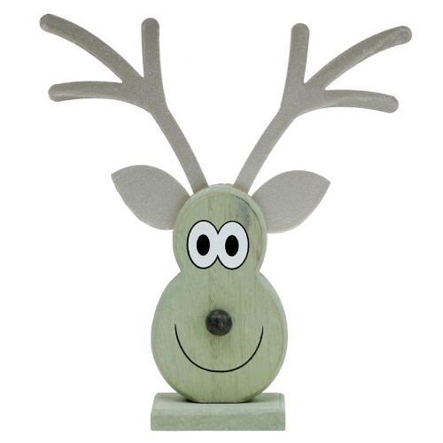 Floristik24 Testa di alce Menta in piedi 18 cm x 16 cm 3 pezzi