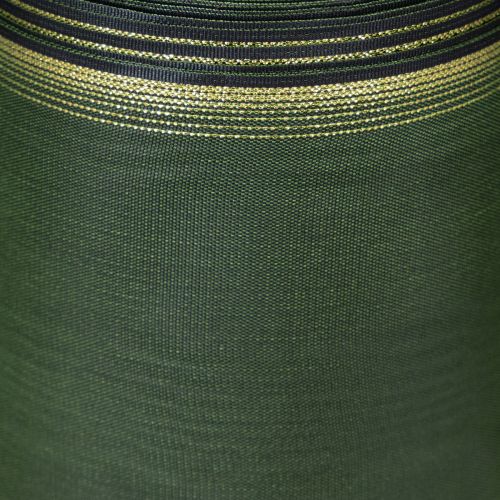 Prodotto Elegante nastro a ghirlanda in moiré, 175 mm, verde scuro con bordo perlato e trama in taffetà per occasioni festive.