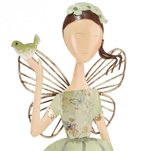 Floristik24 Elfi in metallo decorazione cuore uccello H55cm/60cm 2pz