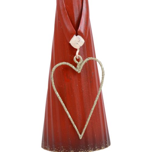 Prodotto Angelo decorativo da tavolo in metallo decorazione natalizia rossa 10,5×4,5×20 cm