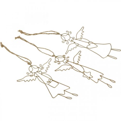 Floristik24 Ciondolo angelo Angelo natalizio figure in filo d'oro 15 cm 6 pezzi