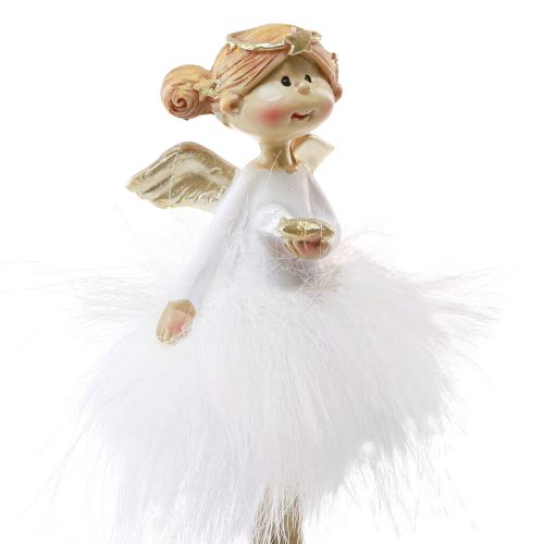 Floristik24 Figure natalizie decorative di angeli in oro bianco H10,5 cm 2 pezzi