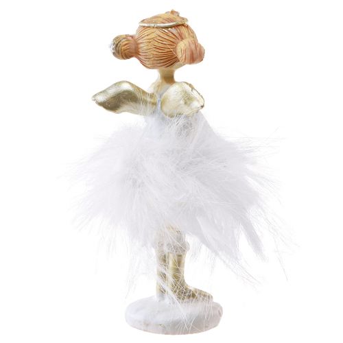 Floristik24 Figure natalizie decorative di angeli in oro bianco H10,5 cm 2 pezzi