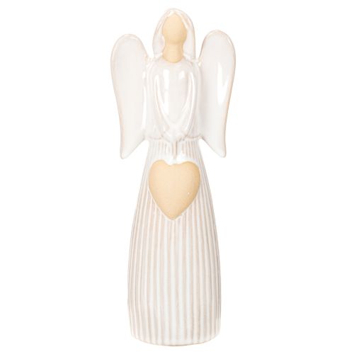 Statuetta di angelo con decorazione a cuore, color bianco crema, 23 cm acquistare | Floristik24.it
