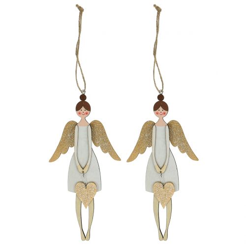 Floristik24 Crema angelo da appendere 20,5 cm 4 pz