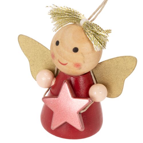 Ciondolo decorativo a forma di angelo con stella, 5 cm, 9 pezzi | Floristik24.it