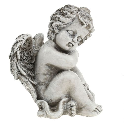 Floristik24 Figura commemorativa angelo addormentato grigio 16 cm 2 pezzi