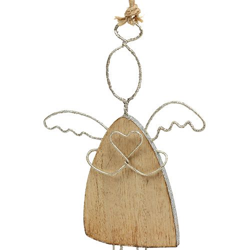Floristik24 Angelo da appendere argento 16 cm - 18 cm 3 pezzi