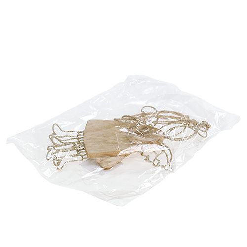 Floristik24 Angelo da appendere argento 16 cm - 18 cm 3 pezzi