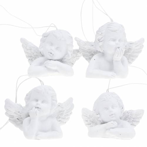 Decorazione per Natale Angelo in legno Inverno 2 Designs Protezione Angelo Albero di Natale decorazioni albero di Natale 24 pezzi avvento colore bianco 