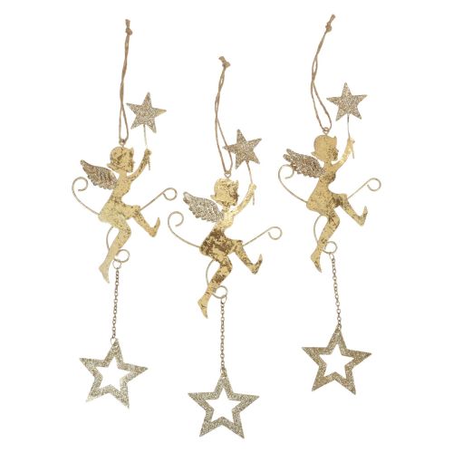 Prodotto Ciondolo angelo stella Decorazione natalizia da appendere H28 cm 3 pz