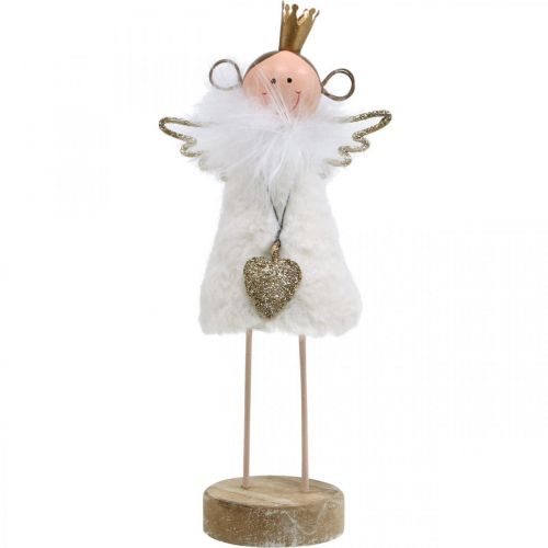 Prodotto Figura di angelo Decorazione natalizia in legno metallo bianco dorato H20,5cm