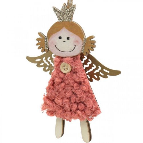 Floristik24 Angeli da appendere, addobbi natalizi, addobbi per albero di natale rosa/rosa/blu/bianco H12cm set da 4