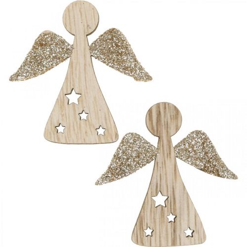 Floristik24 Decorazione sparsa decorazione da tavola in legno angelo Natale 5 cm 48 pz