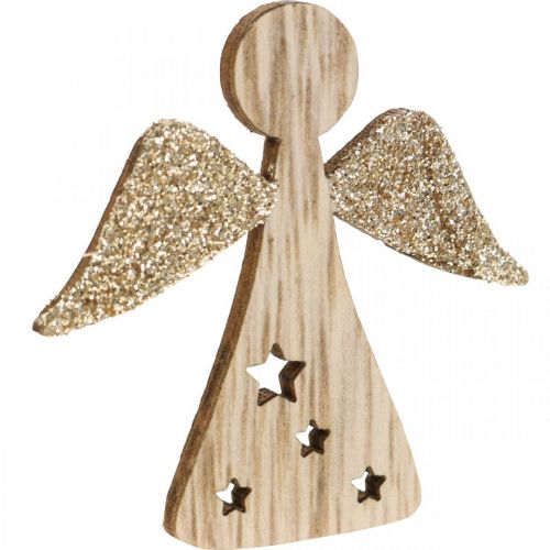 Floristik24 Decorazione sparsa decorazione da tavola in legno angelo Natale 5 cm 48 pz