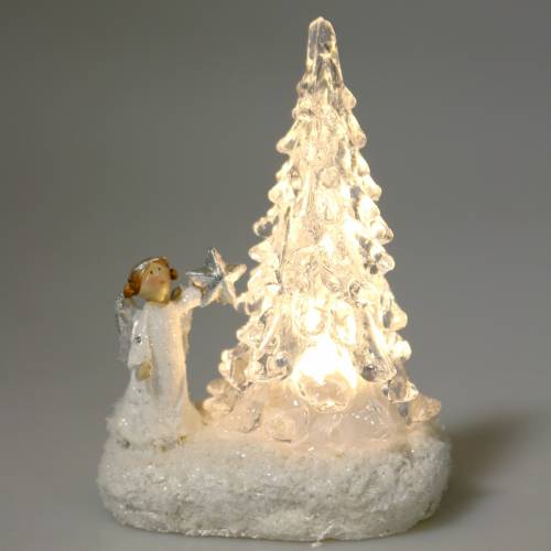 Floristik24 Angelo con albero LED 9 cm 3 pezzi