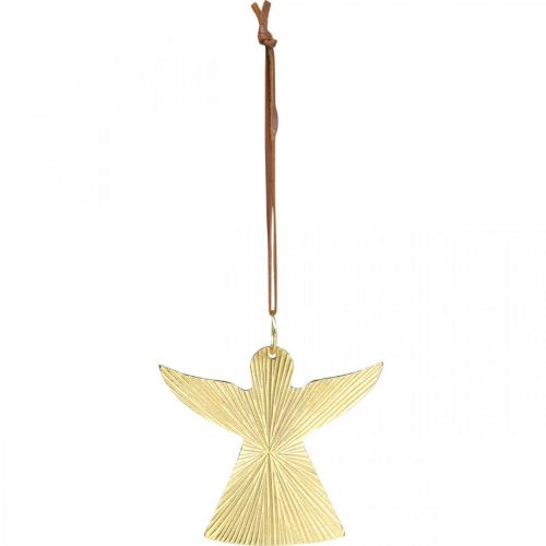 Prodotto Angelo decorativo, ciondolo in metallo, decorazione natalizia dorata 9 × 10 cm 3 pezzi