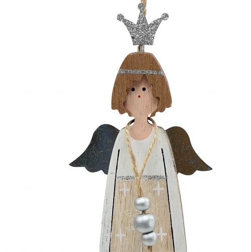 Floristik24 Angel nature, argento da appendere 20 cm 6 pezzi