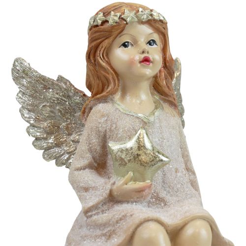 Floristik24 Decorazione da tavola Natale Angelo di Natale Angelo con stella 21 cm