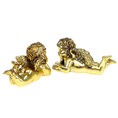 Floristik24 Angelo con libro sdraiato oro 11-13 cm 4 pz