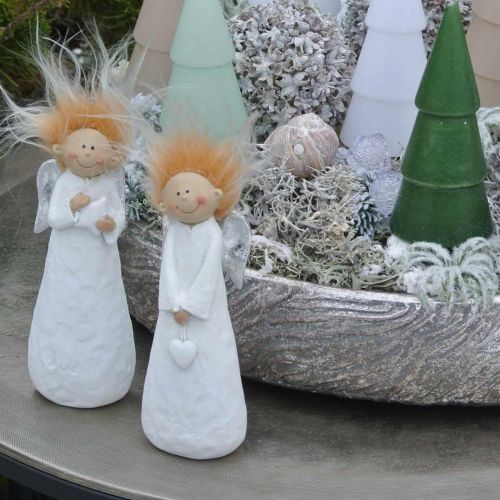 Floristik24 Figura di angelo decorativo Angelo di Natale bianco 4,5 × 3,5 × 11 cm 4 pezzi
