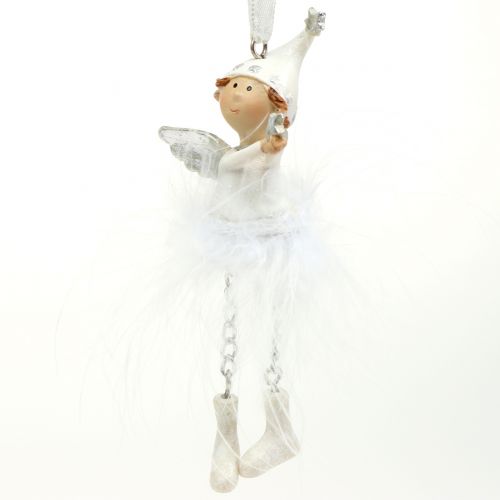 Floristik24 Angelo per appendere bianco 11cm 4 pezzi