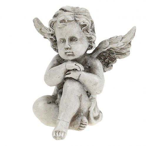 Floristik24 Figure di angeli grigie 9 cm 3 pz
