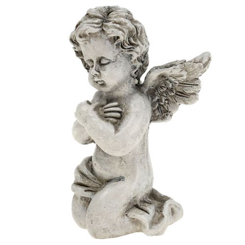 Floristik24 Figure di angeli grigie 9 cm 3 pz
